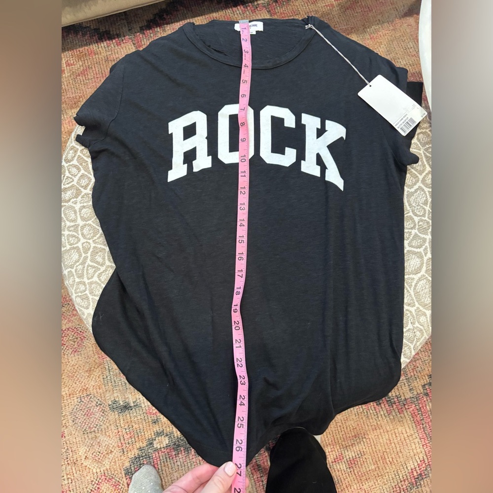 Zadig & Voltaire Black Tee with White 'Rock' Print NWT-Large - Picture 10 of 10